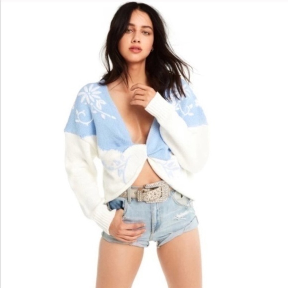 NWT! Wildfox Western Floral cotton Beaumont Sweater